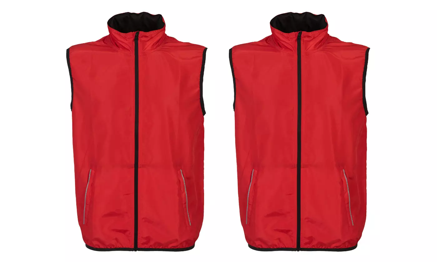 1 o 2 Gilet tecnico traspirante con dettagli rifrangenti e tasche con zip