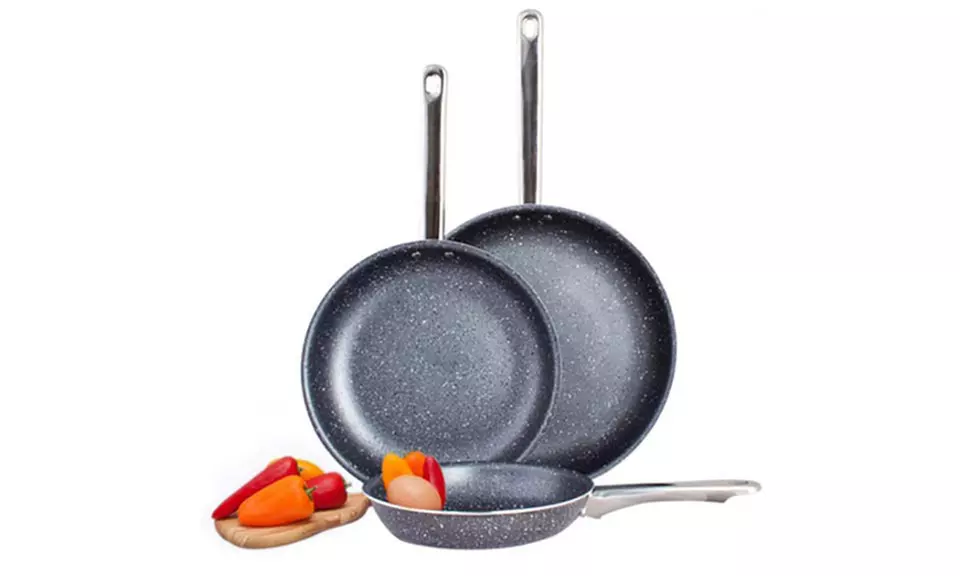 Nonstick Ceramic-Coated Durable Fry Pan Cookware Set (1- or 3-Piece) - Second Medium