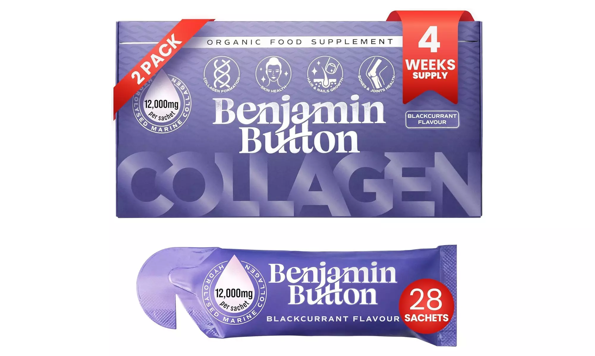 Collagène marin liquide 12,000mg, Benjamin Button