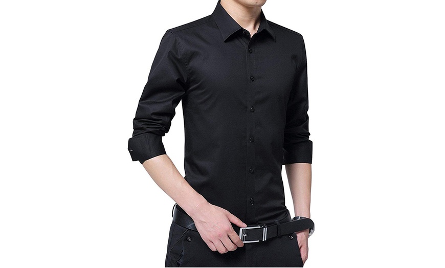 Image 8: Camicia da uomo in cotone Slim Fit