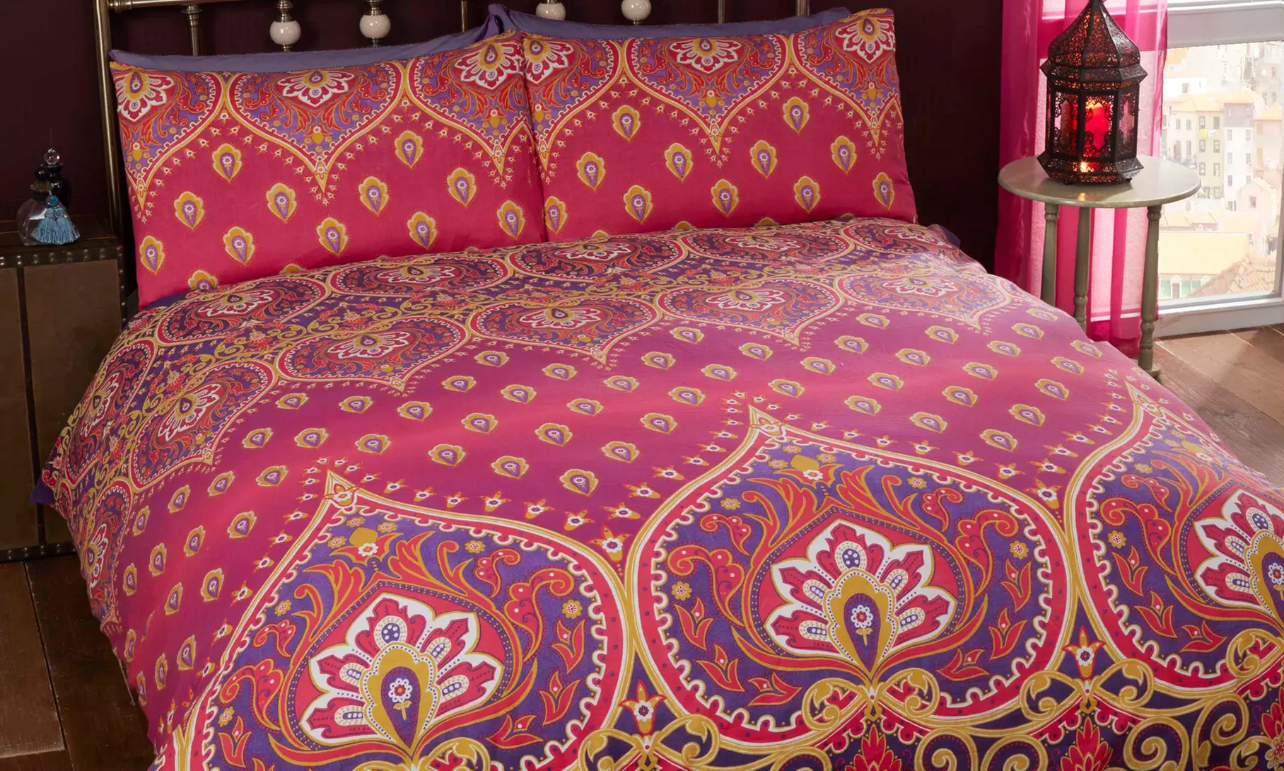 Exotic Printed Duvet Set: Mandala Print, Soft-Touch Polycotton Bedding