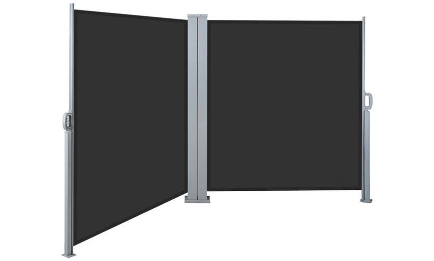 Image 4: Outdoor Retractable Polyester Privacy Two-Side Awning