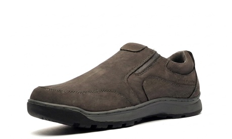 Hush Puppies Men's Grey Jasper Leather Slip-On Shoes: Uk - 8