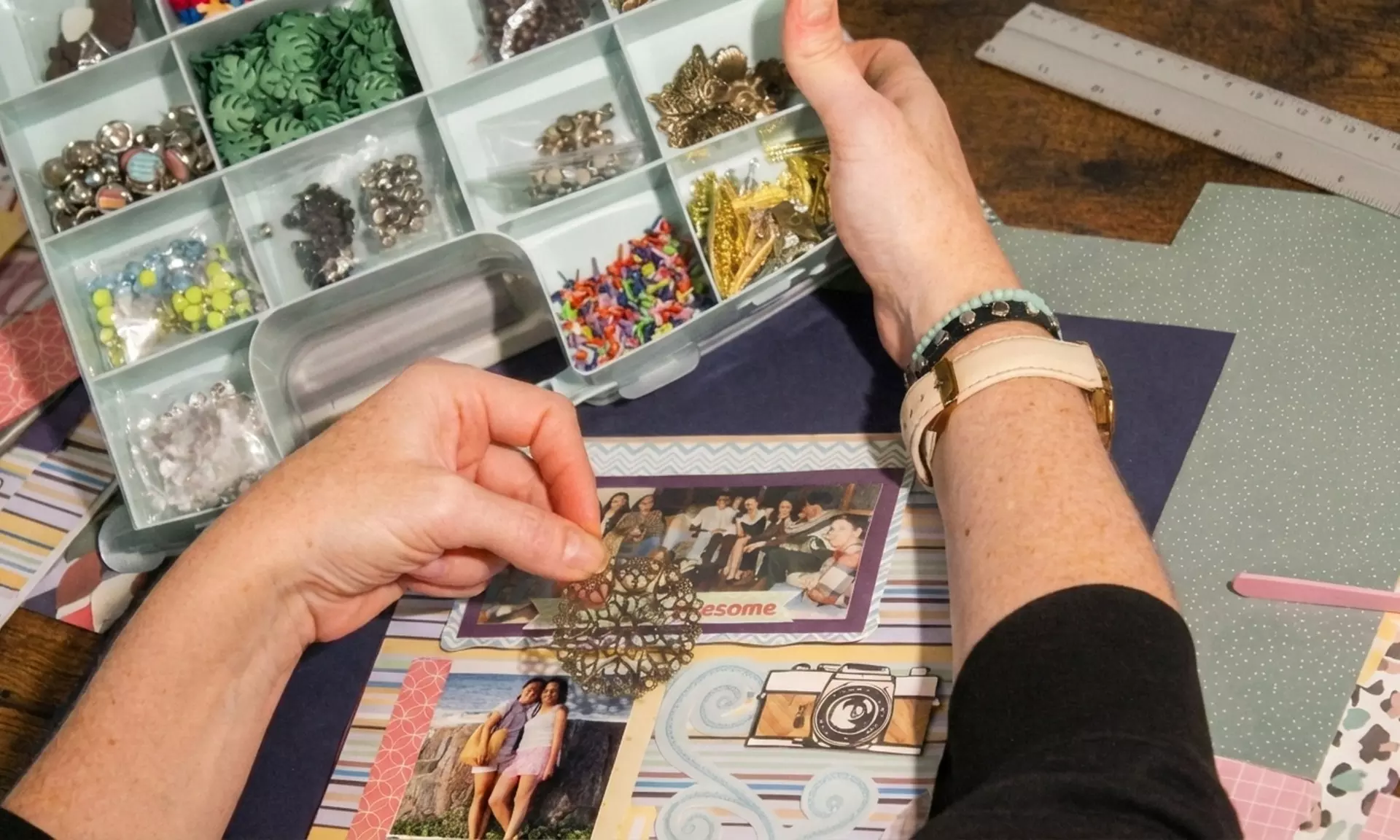 Taller de Papelería creativa (scrapbooking) con bebida y picoteo