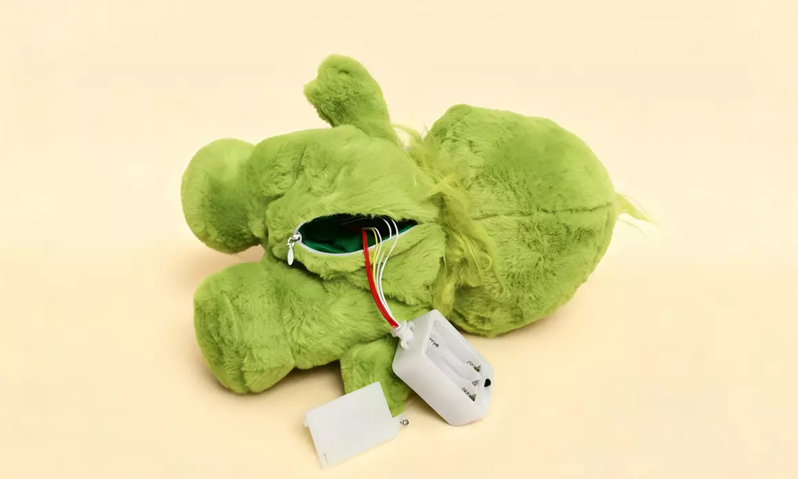 Grinch-Inspired Breathing Plush Toy with Glowing and Breathing Effects