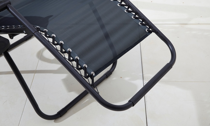 Image 9: Neo Folding Zero Gravity Garden Chairs and Table Set