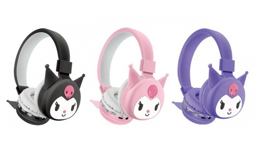 Image 4: Kids' Cartoon-Design Foldable Bluetooth Headphones