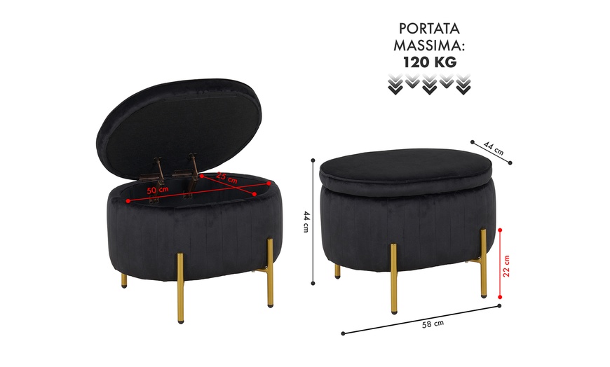 Image 12: Pouf contenitore a divanetto
