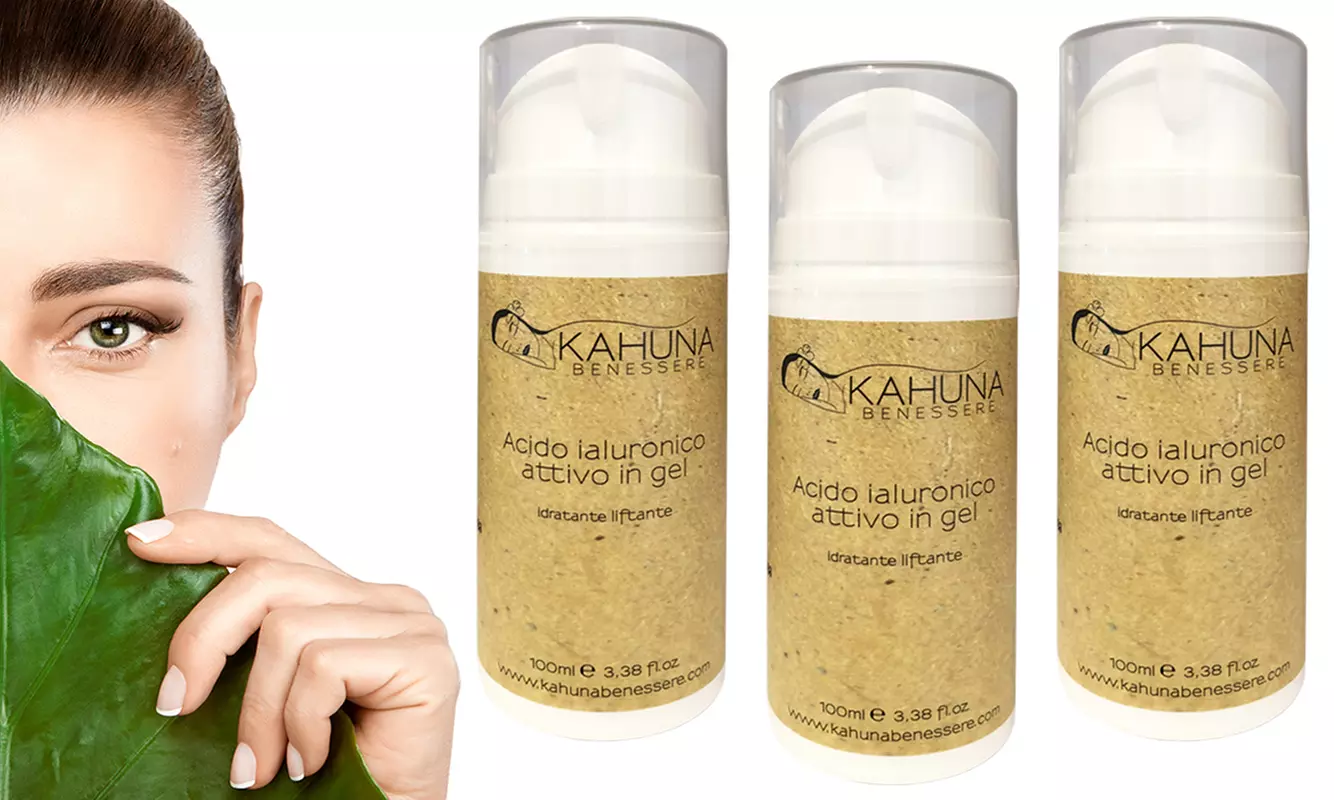 3 ou 6 flacons d'acide hyaluronique actif 100 ml, marque Kahuna Benessere - Primary Image