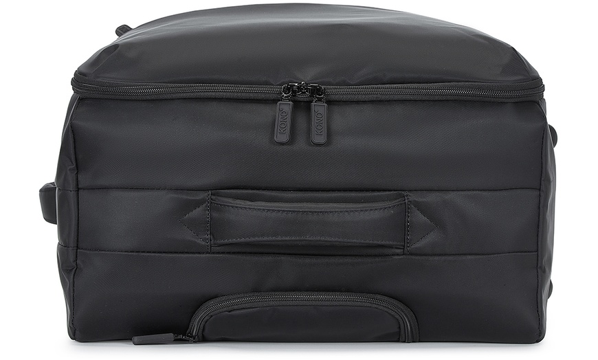 Image 9: KONO Lightweight Soft Shell Suitcase Set TSA Lock Wet/Dey Compartment