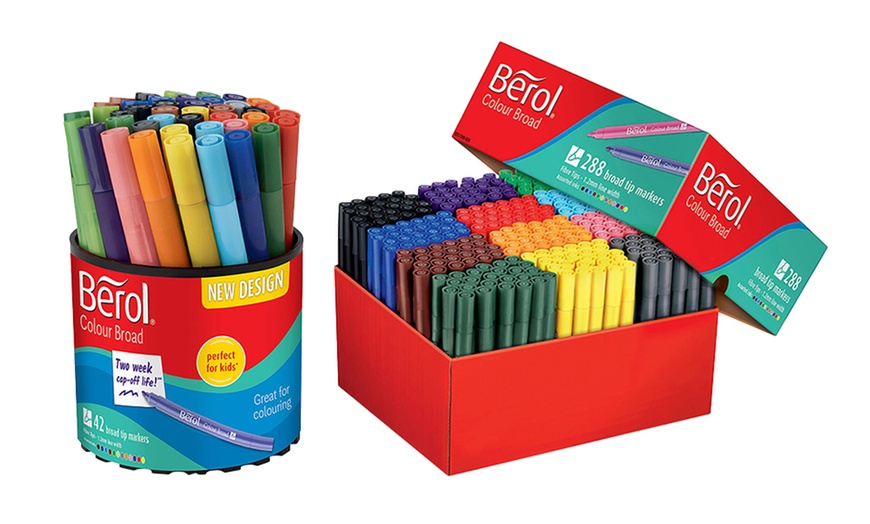 Image 1: 42 or 288 Berol Assorted Colouring Pens