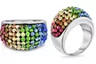 Multi Color Crystal Rainbow Rings Made With Crystals From Swarovski - Second Medium