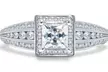 1 1/3 CTTW Diamond Square Frame Engagement Ring in 14K White Gold by Brilliant Diamond - Second Medium