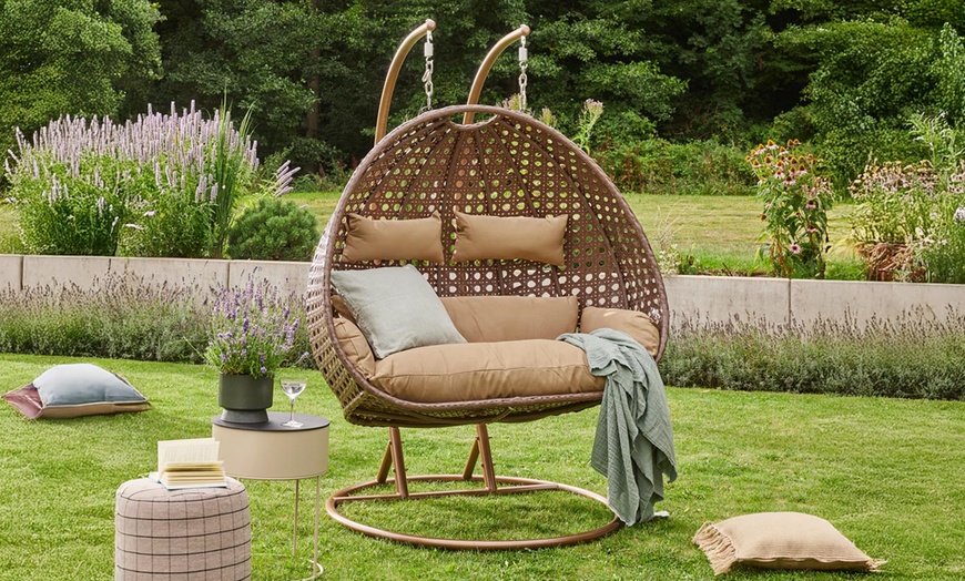 Image 3: Home Deluxe Polyrattan-Hängesessel TWIN