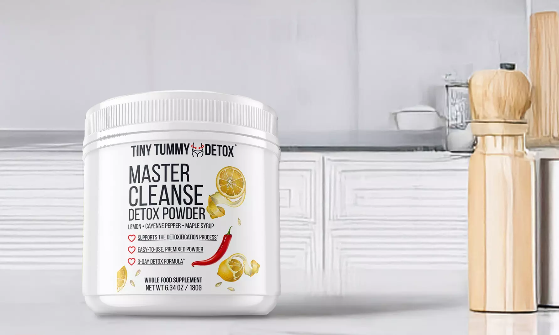Tiny Tummy Detox Master Cleanse Powder with Lemon Maple Syrup & Cayenne (1-Pack)