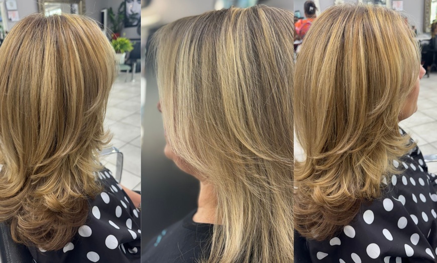 Image 1: Elevate with Women's Haircut, Shampoo, Perfect Blowout, Deep Conditioning, Single Color & More (Up to 49%Off)