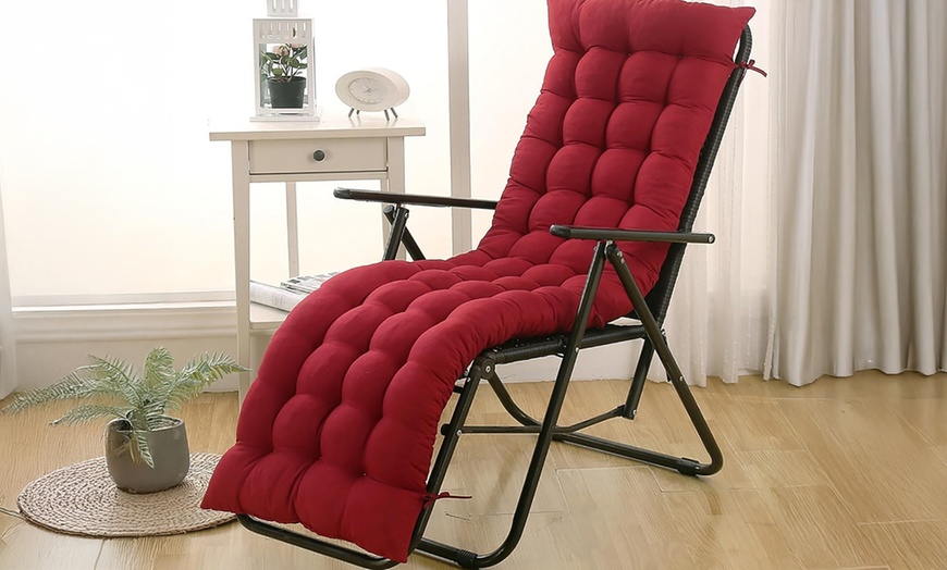 Image 1: Chaise pliante avec coussin et dossier inclinable