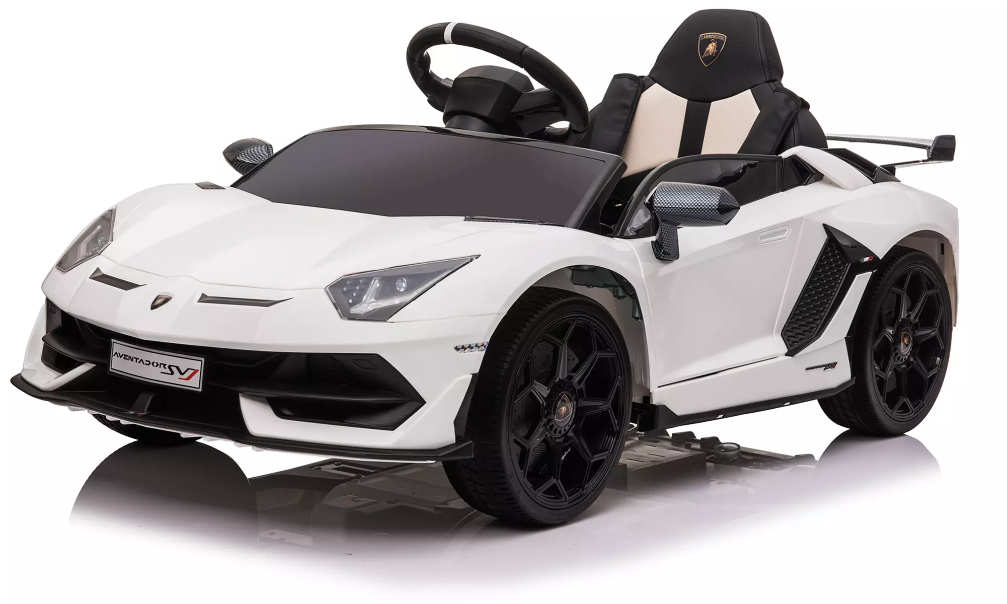 Coche eléctrico infantil Lamborghini Aventador blanco de 12 V de Injusa - Primary Image