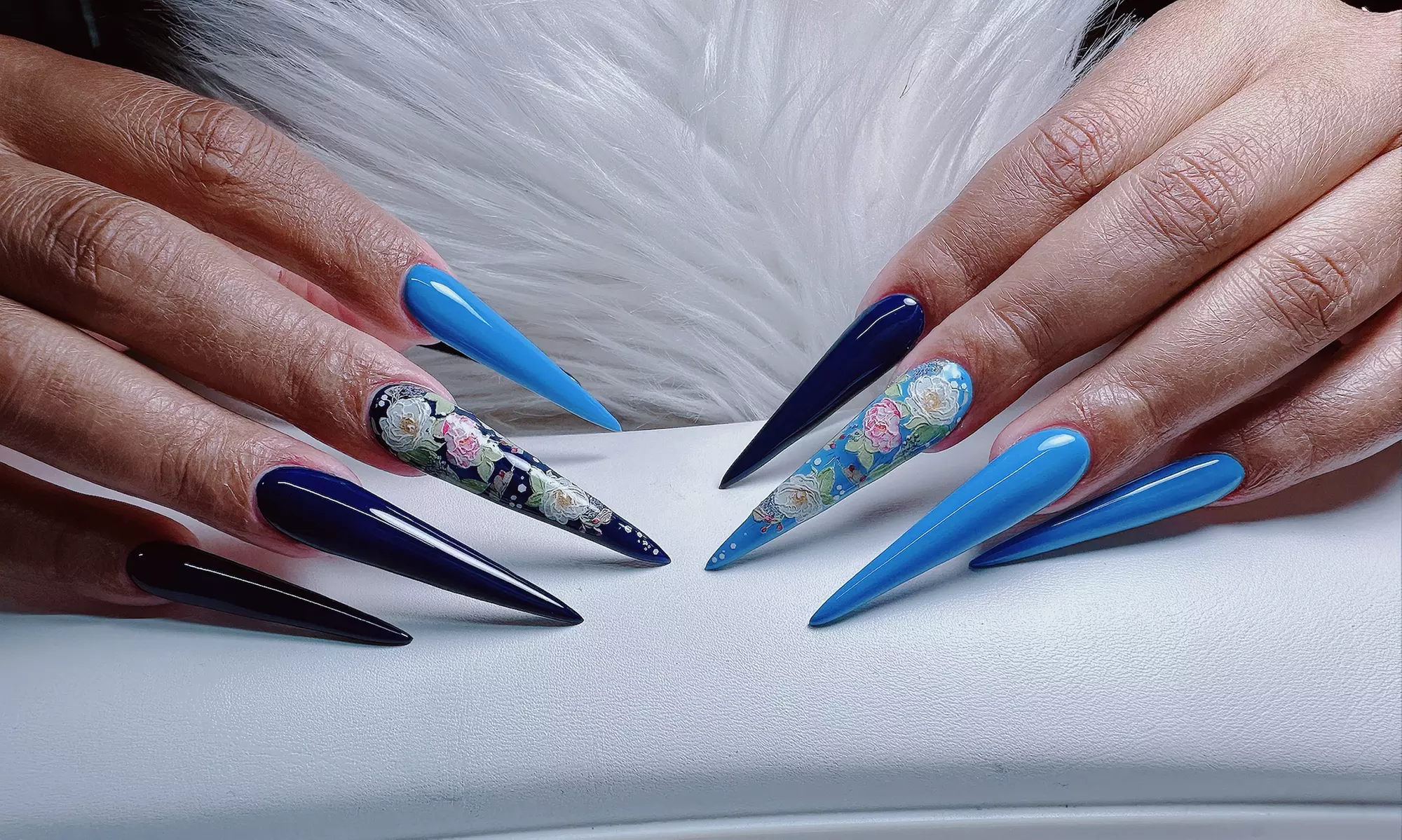 Full Set Acrylic Extra Long Nails with Pedicure for a Stunning Style