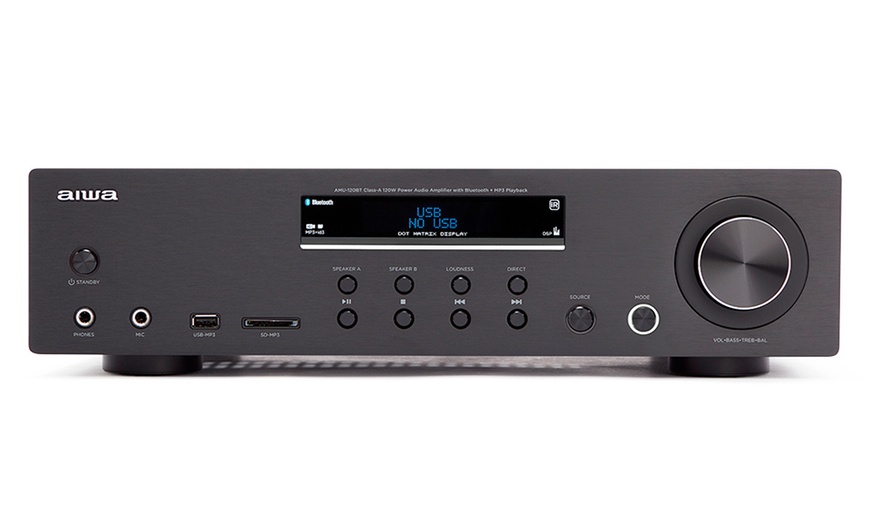 Image 3: Aiwa AMU-120BT 120W RMS All-in-one Stereo Amplifier in Black