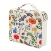 Image 8: Floral Oxford Fabric 3-Layer Art Brush Storage Case