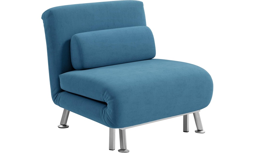 Image 15: HomCom Convertible Single Sleeper Chair Sofa Bed