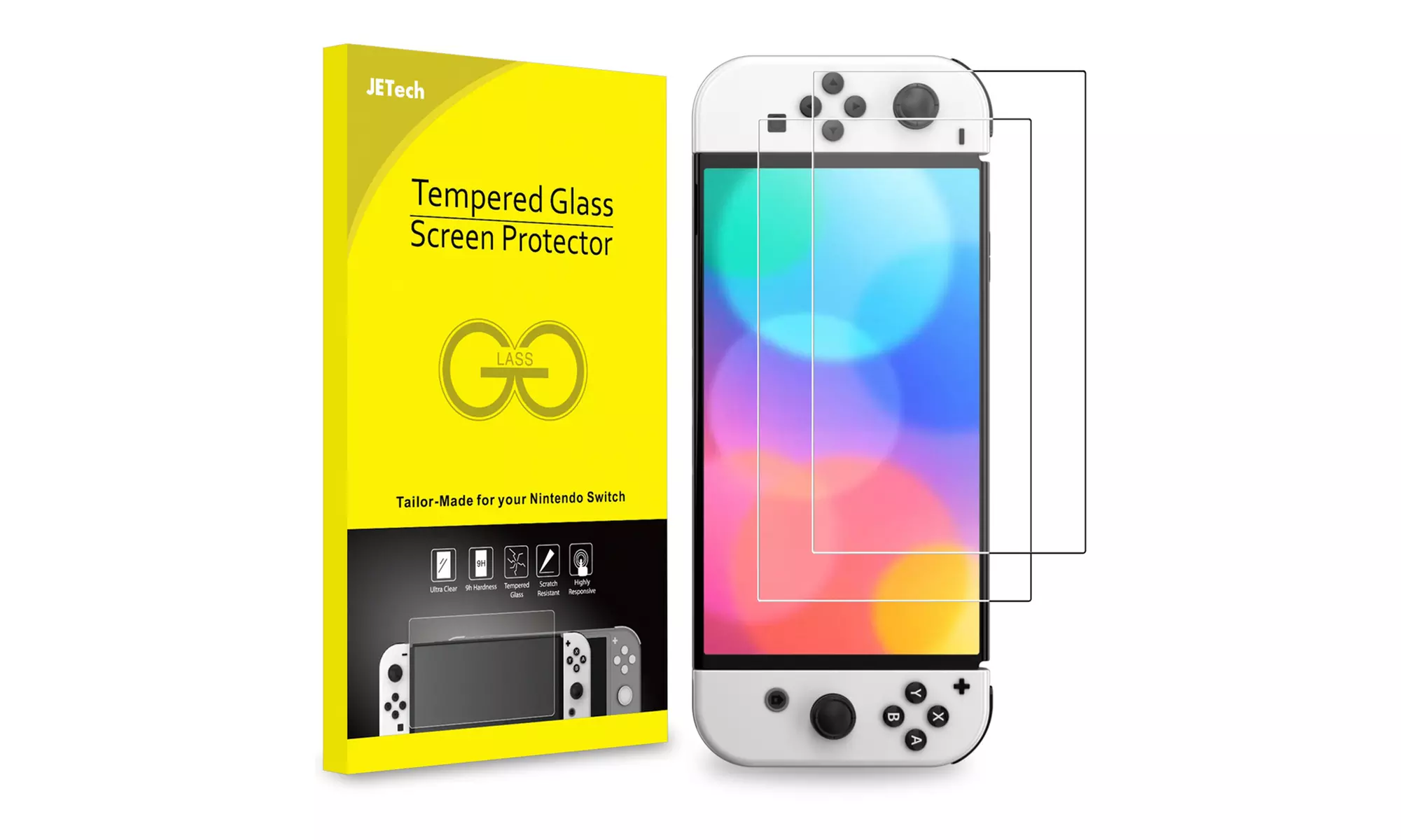 Tempered Glass Screen Protector for Nintendo Switch (OLED Model) 7-Inch, 2-Pack - Primary Image