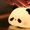 Image 1: Panda-Shaped Night Light, Soft Silicone with Adjustable Brightness