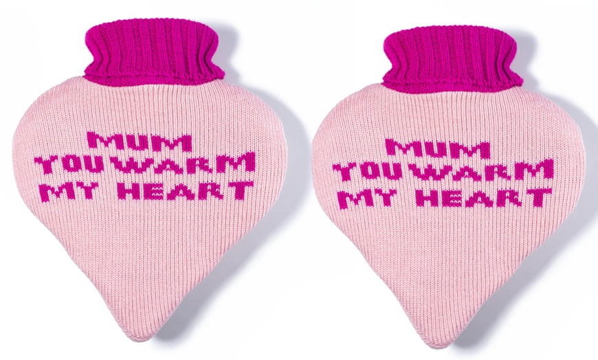 Image 14: One or Two Heart-Shaped Hot Water Bottle 