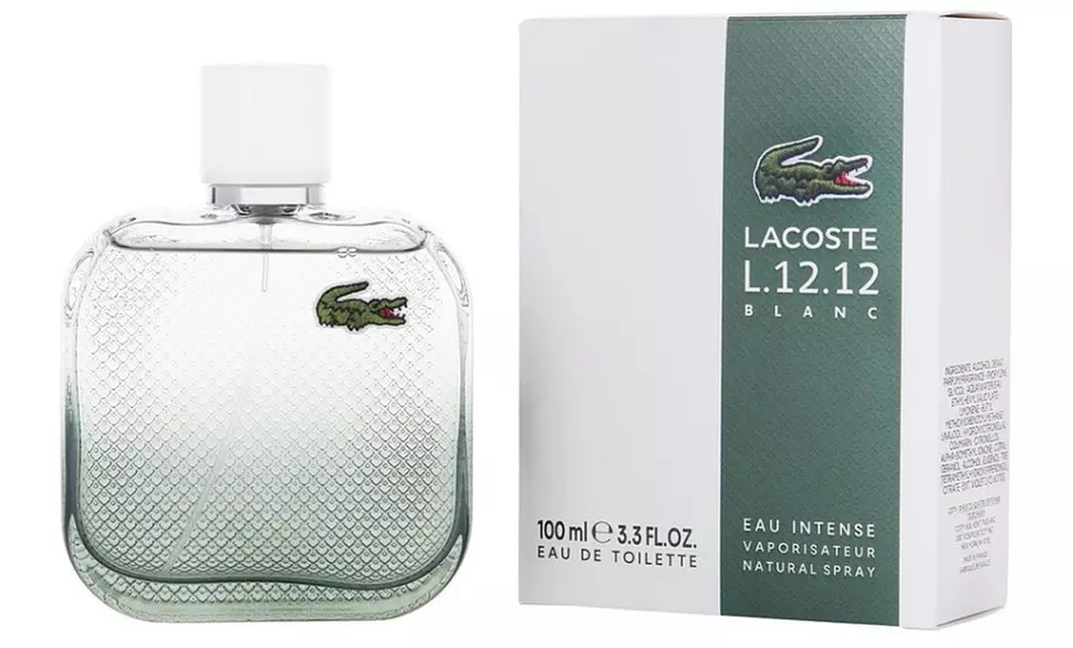 Lacoste L.12.12 Blanc or Rose Eau de Toilette Spray for Men or Women 3.3 Fl.Oz.