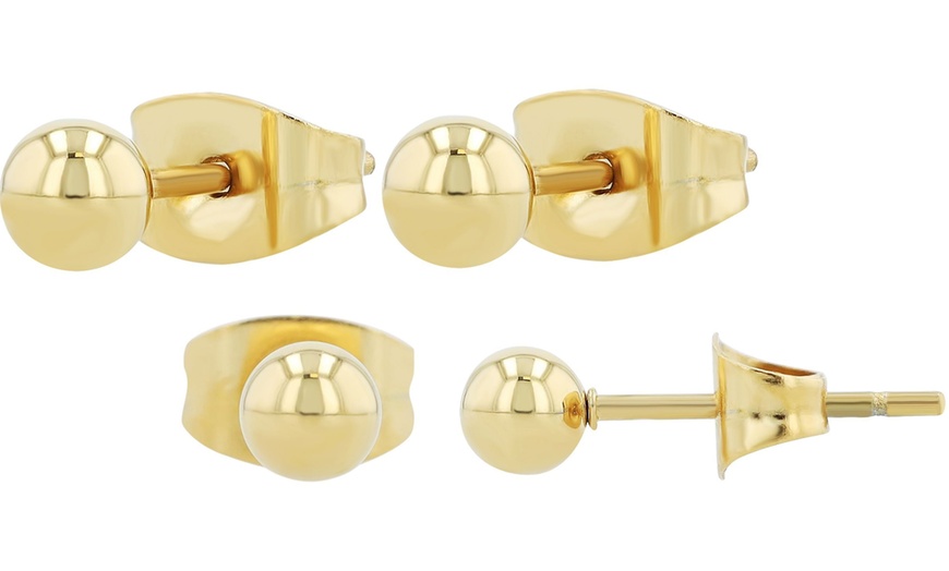 Image 22: Pendientes elegantes de acero inoxidable tipo botón