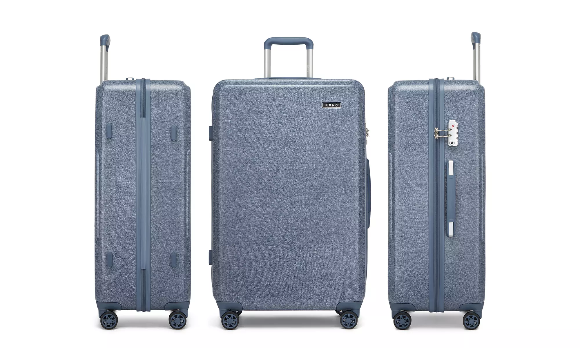 KONO One or Three Piece Hard Shell ABS+PC Luggage Denim Blue