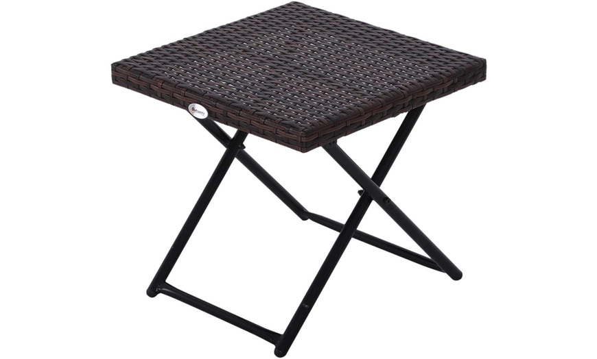 Image 7: Outsunny Rattan-Effect Foldable Coffee Table