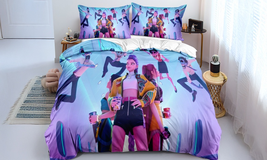 Image 4: KPop Demon Hunters Inspired Bedding Set