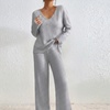 Image 6: Women’s V-neck Knitted Solid-colour Two-piece Set 