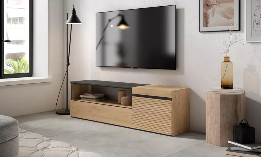 Image 7: TV-meubel met of zonder led-elektrische openhaard