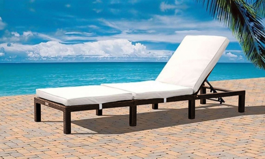 Image 3: One or Two Monaco Rattan Sun Loungers