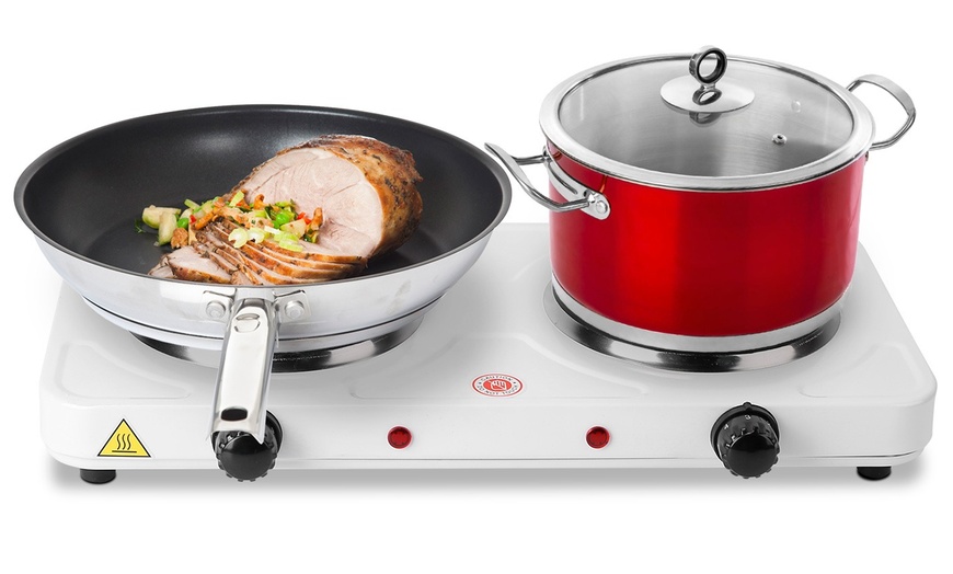 Image 5: iNova 2,000W Electric Double Hot Plate 