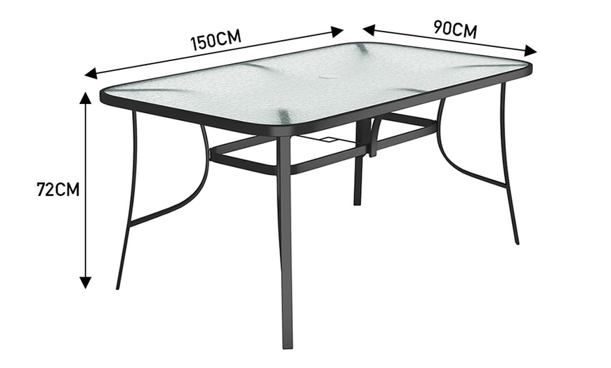 Image 22: Outdoor Rippled Tempered Glass Coffee Table with 4 Styles