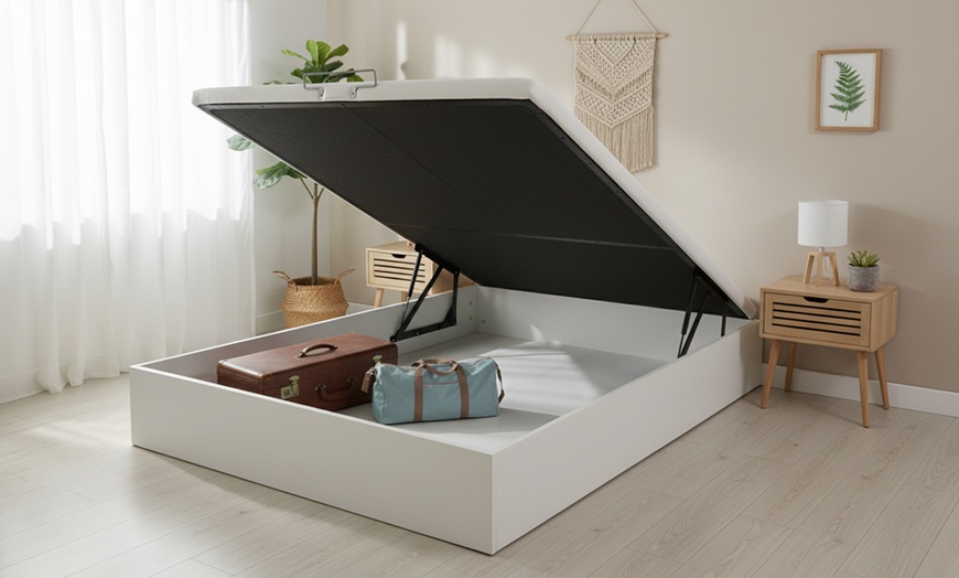 Image 1: Canapé Abatible Altura 32cm ENVIO, MONTAJE Y RECOGIDA ANTIGUO GRATIS, Gran Capacidad, Madera, Tapa 3D, Blanco