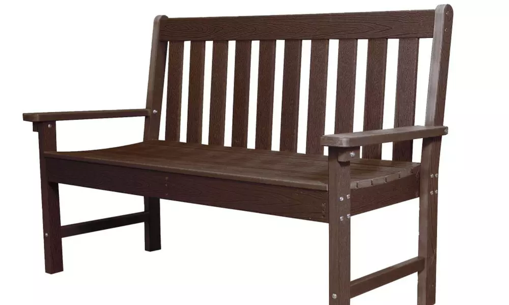Wood Effect Garden Bench in Dark Grey or Walnut