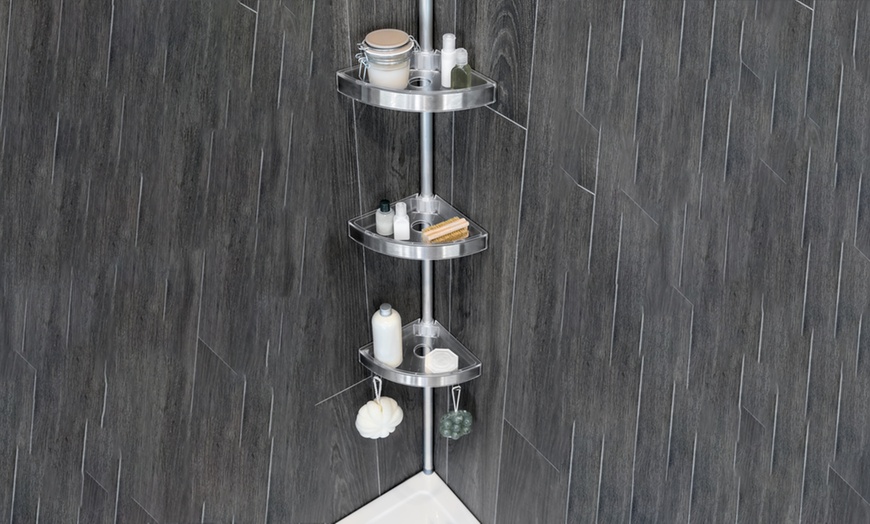 Image 2: Bathroom Corner Shelving Unit