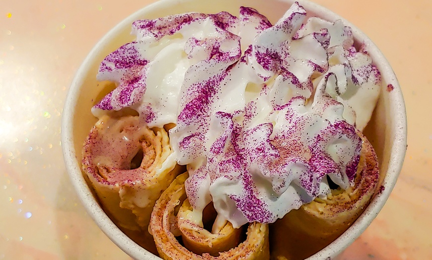 Image 5: Personalized Rolled Ice Cream: Custom Creation with up to 8 Toppings