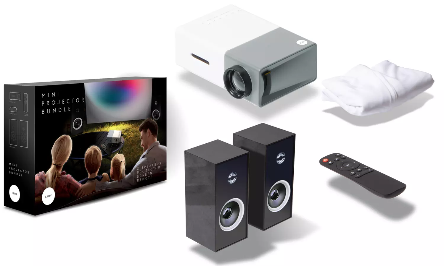 iJoy Mini Projector Set with Screen and Speakers (5-Piece) - Primary Image