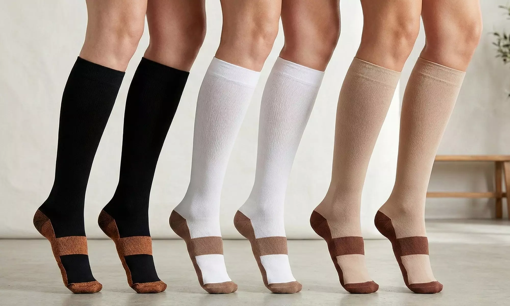 Unisex Copper-Infused Compression Socks (5-Pack) - Primary Image