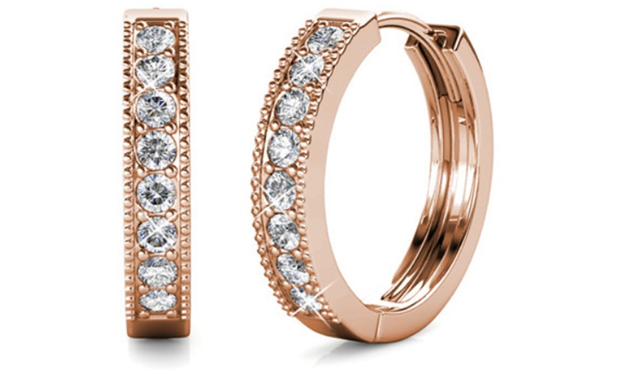 Image 2: Collana rosario con ciondoli e orecchini micro hoop