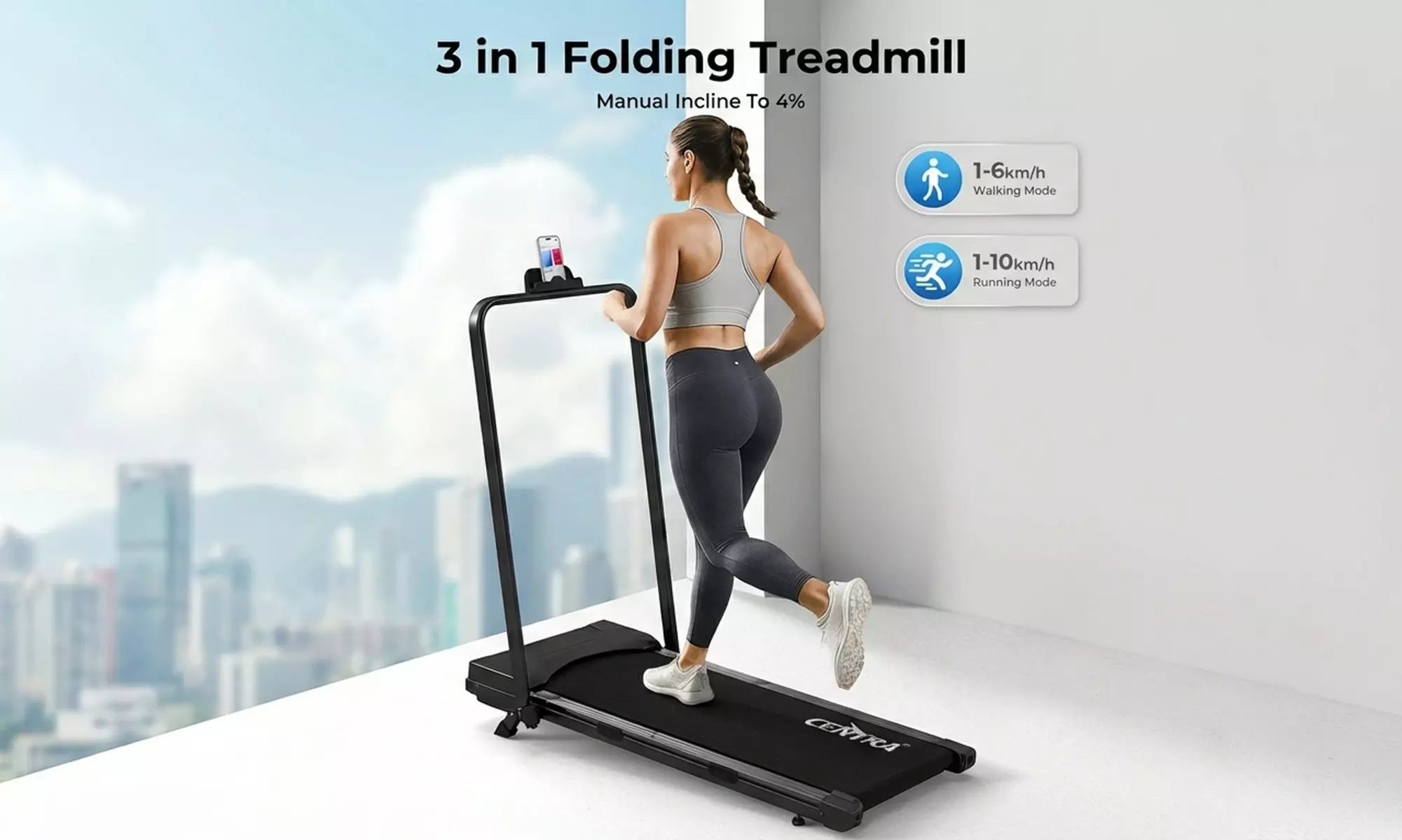 Centra Smart Foldable Home Treadmills With App Integration