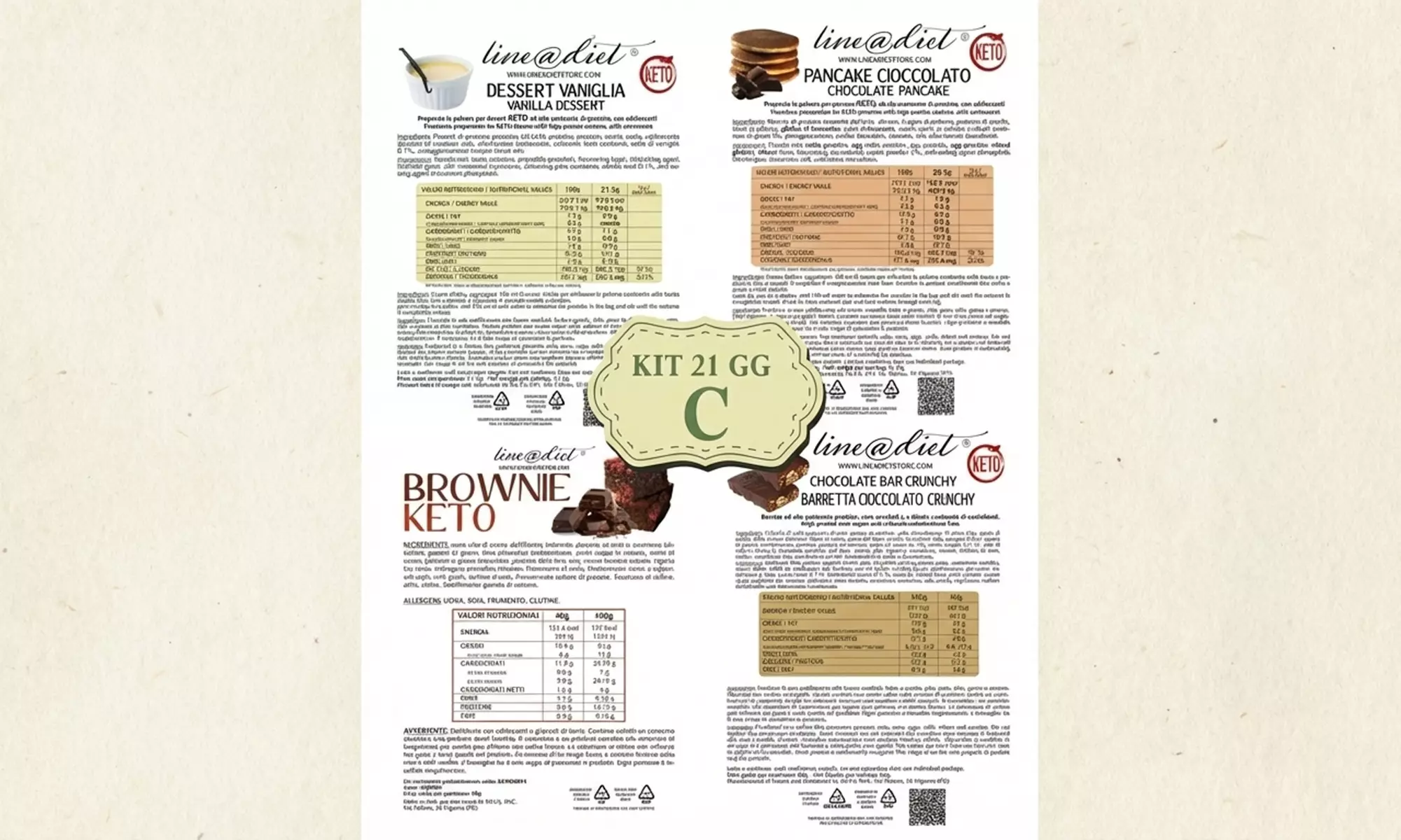 'Keto Line' dieetbox voor 21 dagen met een voedingsgids van Lineadiet