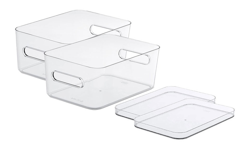 Image 2: Up To Five Clear Storage Boxes with Lids