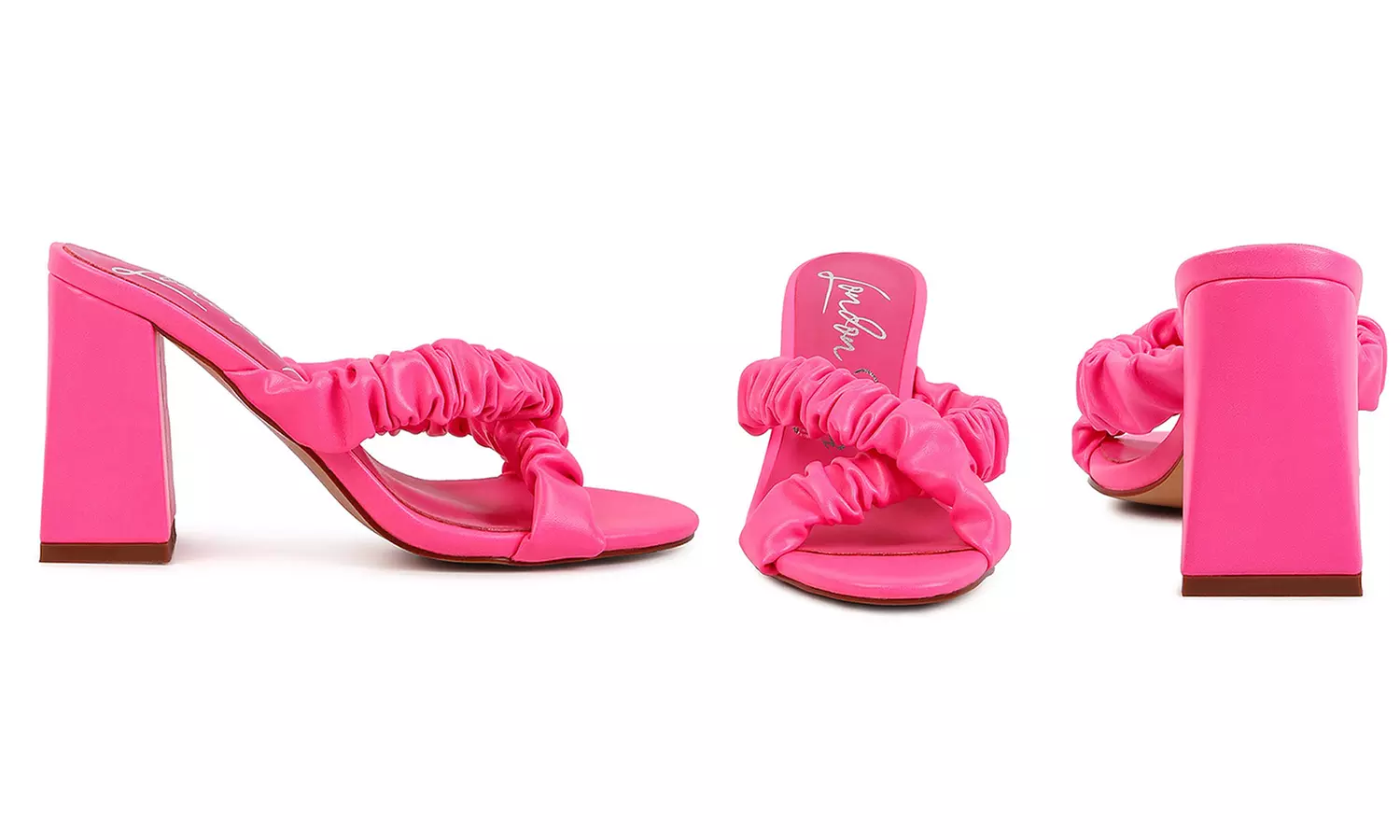 London Rag Page 3 Scrunchie Strap Block Sandals - Second Medium